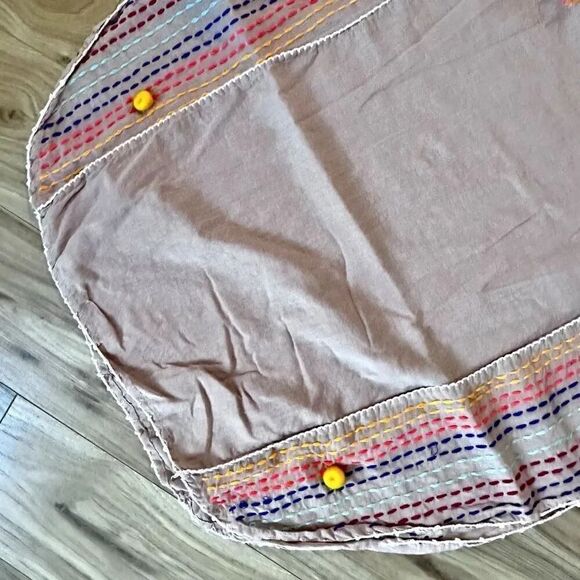 MOMO NEW YORK | Chasing Rainbow Embroidered Kaftan Blush Pink Nude | Size OS - Picture 5 of 8